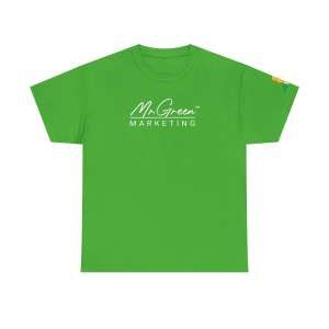 Mr. Green Marketing Tee - Unisex Heavy Cotton, Vibrant Green Shirt, Perfect for Promotions, Events, Casual Wear, Gift Ideas