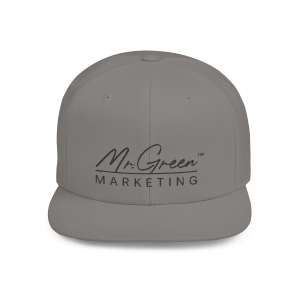 Black Logo - Mr. Green Marketing - Camo Stylish Flat Bill Snapback Cap, Trendy Unisex Cap for Fashion Lovers, Perfect Gift for Birthdays, Streetwear Hat, Unique Accessories