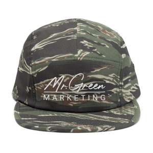 Camouflage 5 Panel Cap - Trendy Streetwear Hat, Unisex Styling, Outdoor Adventure Accessory, Summer Festival Must-Have, Embroidered Design