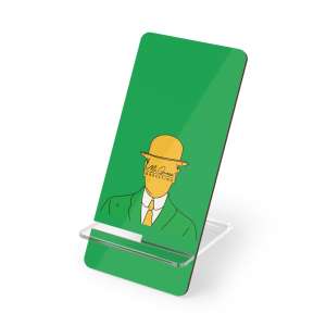 Acrylic Phone Stand — Minimalist Green Surrealist Man Design