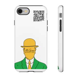 Phone Case — Yellow Bowler Man Illustration with QR Code