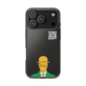 Clear Impact-Resistant Phone Case — Minimalist Yellow-Hat Portrait Design