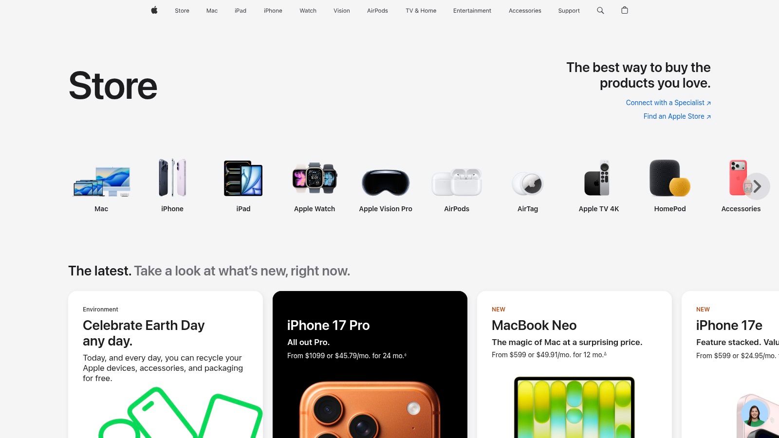 Best Designed Ecommerce Sites: Apple Online Store