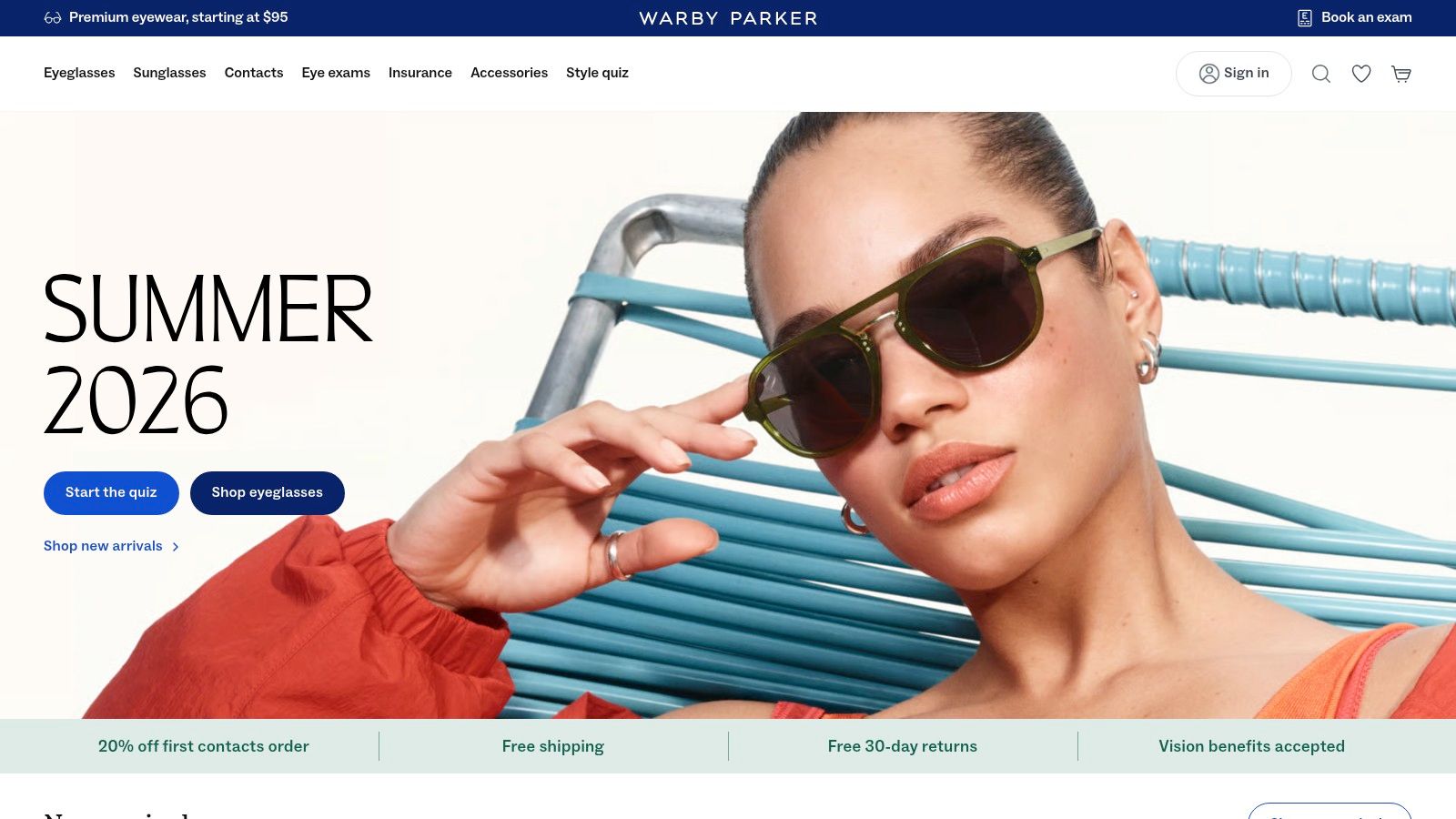 Best Designed Ecommerce Sites: Warby Parker