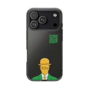 Clear Impact-Resistant Phone Case — Minimalist Yellow-Hat Portrait Design