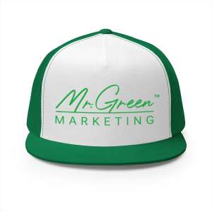 Mr. Green Marketing Trucker Cap - Green Mesh Snapback Hat