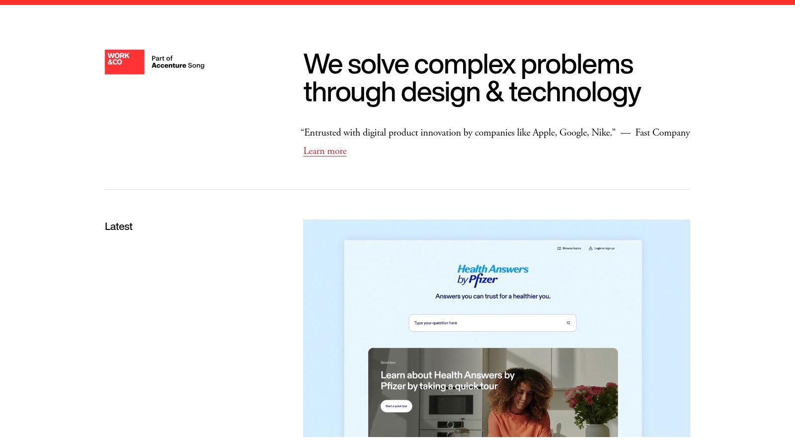 Top UX Companies: Work & Co (now part of Accenture Song)