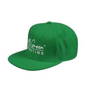 Mr. Green Marketing - White Logo, Green Hat - Front and Back
